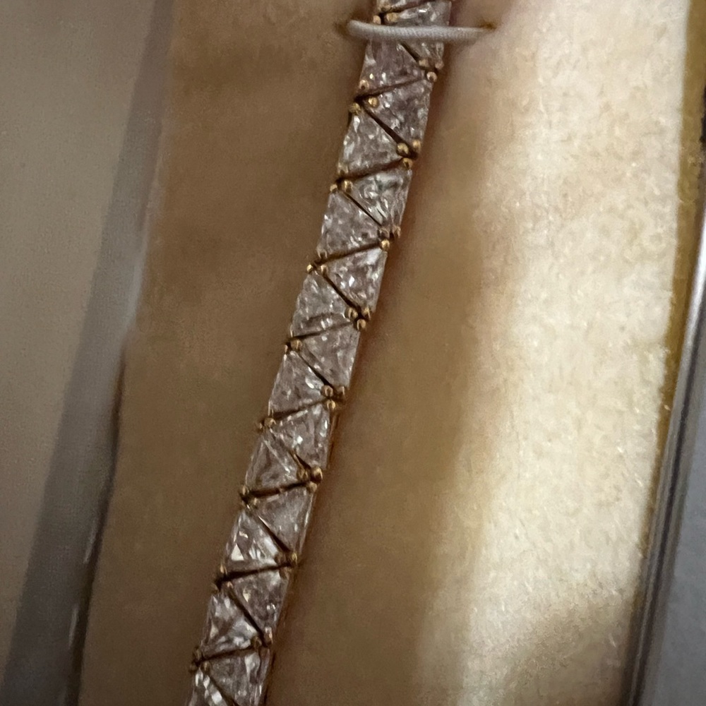 Suzanne Somers gold over stirring Silver 925 stamped CZ tennis bracelet NIB - Picture 13 of 16